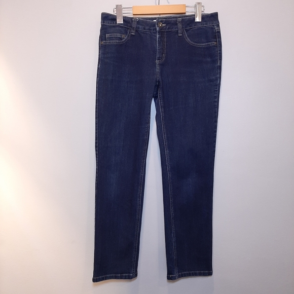 CLEO Petites Straight Leg Jeans Dark Wash Denim Classic 5-Pocket 4P - Picture 2 of 11